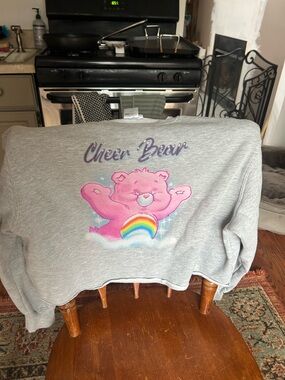 Care Bears Grey Sweatshirt with Pink Cheer Bear and Rainbow